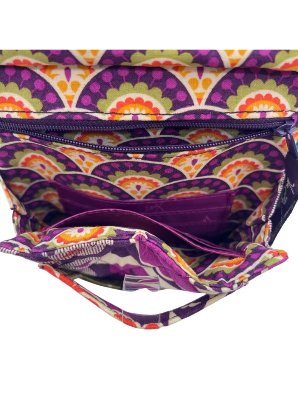 Vera Bradley Crossbody Bag Quilted Cotton Adjustable Strap Multiple Compartments - Picture 4 of 15